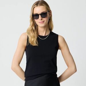 EUC J. Crew Jackie Shell Cotton Sweater Vest Black M holes in right arm seam